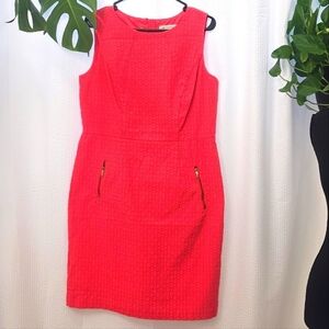 Liz Claiborne Red Sheath Midi Dress Crew Neck Sleeveless ize 14